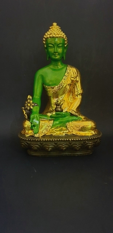 Tượng Phật Dược Sư_Chất liệu Mạ Vàng Vẽ_Cao 20cm
