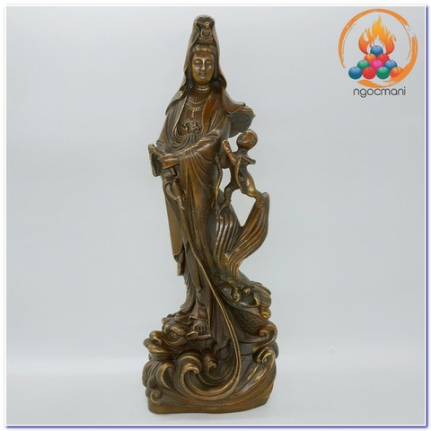 Tượng Quan Âm Đồng Tử Bồ Tát_Chất liệu Đồng_Cao 26cm
