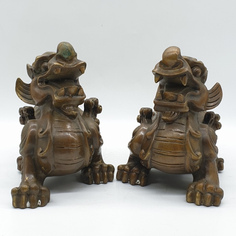 Tỳ Hưu 3 Sừng Cổng Chữ Phước Tài Chân Lửa_16cm_Tượng Phong Thủy