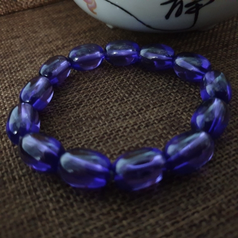 Chuỗi Đá Topaz Bầu Tím Đeo Tay_14ly