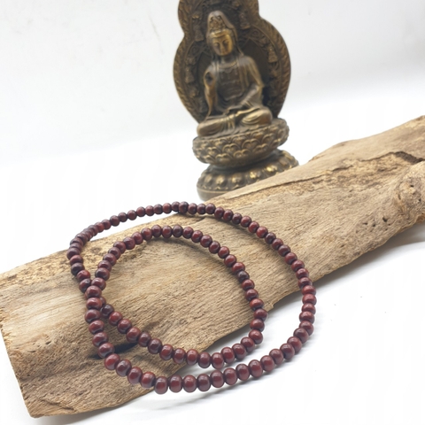 Chuỗi Gỗ Đỏ Tây Tạng Bóng_6 Ly _108 Hạt