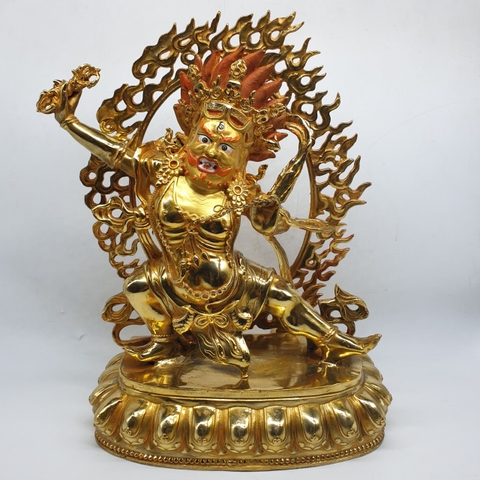 Tượng Kim Cang Thủ Bồ Tát_Chất liệu Đồng Vẽ_Cao 33cm