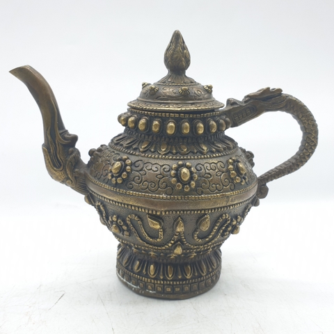 Ấm Bình Báu Hoa Rồng_14cm_Tượng Phong Thủy