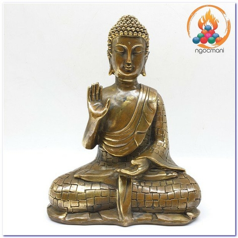 Tượng Phật Bổn Sư Thích Ca Mâu Ni Nam Tông_Chất liệu Đồng_Cao 21cm