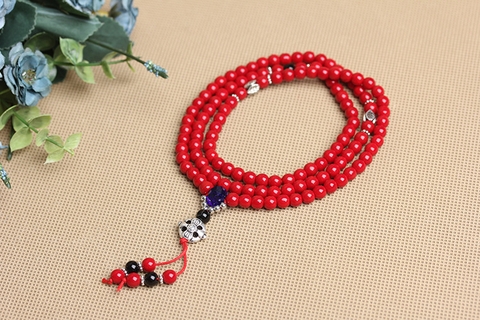 Chuỗi Đá Mã Não Kiểu Koren Đỏ_6 Ly_108 Hạt