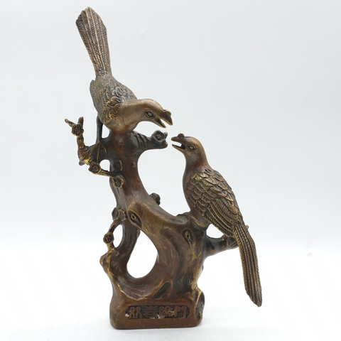 Chim Đứng Cành Dạ Cổ Rêu_ 23cm_Tượng Phong Thủy