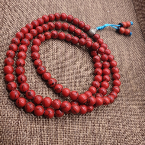 Chuỗi Đá San Hô Đỏ_8 Ly_108 Hạt