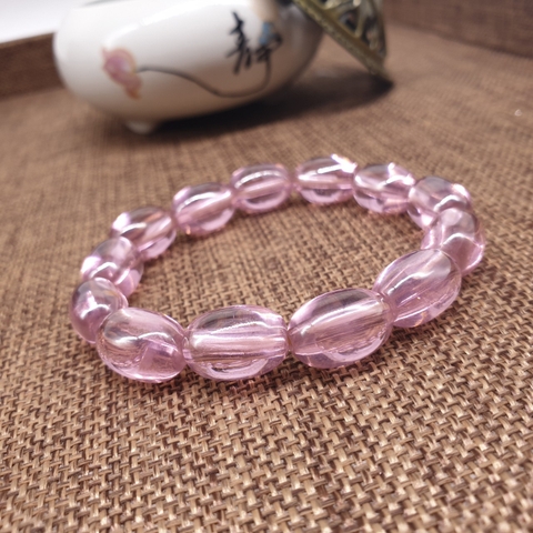 Chuỗi Đá Topaz Bầu Hồng Đeo Tay_10x14ly