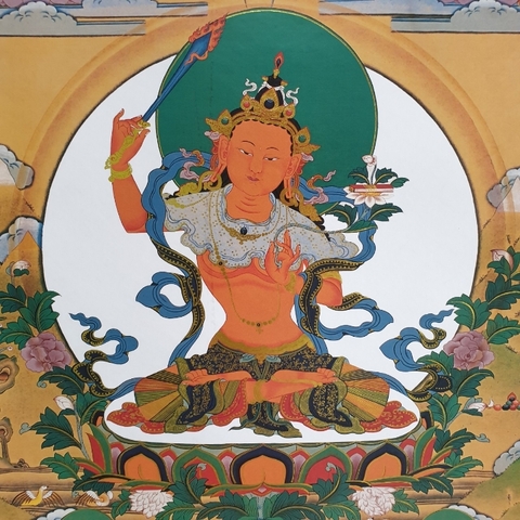 Tranh Thangka Văn Thù Sư Lợi Bồ Tát_120X80cm