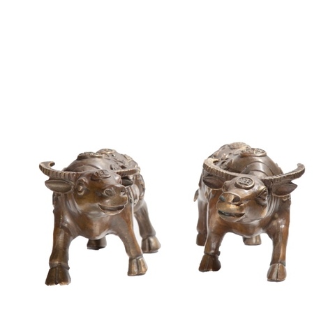 Kim Ngưu Phúc Lộc Thọ Cặp Khắc Tiền Nai Dơi_9cm_Tượng Phong Thủy
