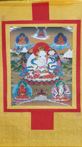 Tranh Thangka Tara Bạch Độ Mẫu Bồ Tát_120X80cm