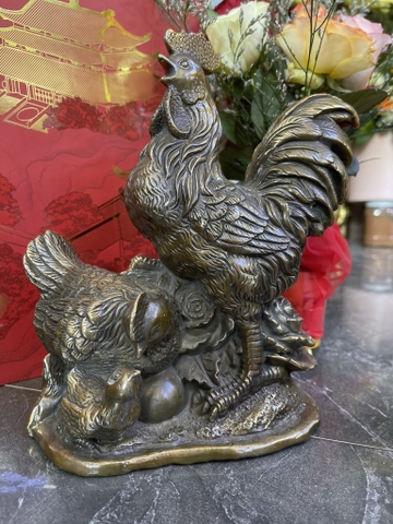 Cặp Gà Mái, Gà Trống_12cm_Tượng Phong Thủy