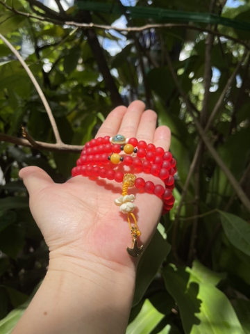 Chuỗi Đá Lưu Ly Đỏ_ 8 Ly_108 Hạt