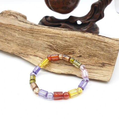 Chuỗi Đá Topaz Ngũ Sắc Khúc Đeo Tay_ 8ly