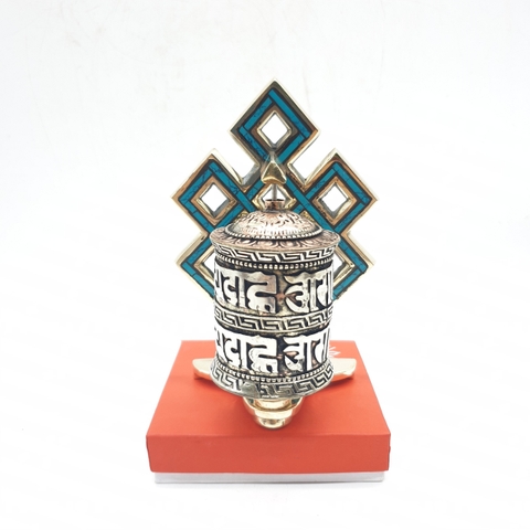 Kinh Luân Nút Thắt Đính Đá Lam Ngọc_12,5x8cm