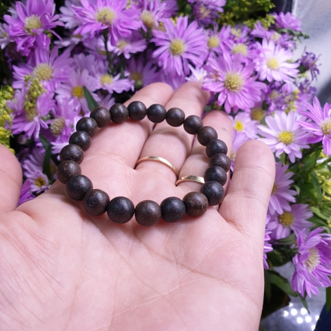 Chuỗi Gỗ Trầm Hương Tóc Tia Dầu Tay_ 10ly