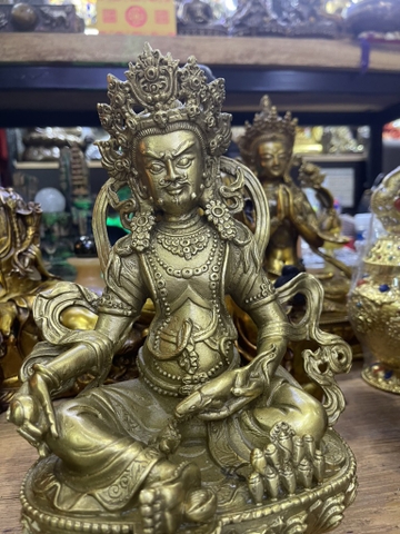 Tượng Hoàng Thần Tài Dzambala_25cm Chất liệu  Đồng Trơn_Cao 25cm