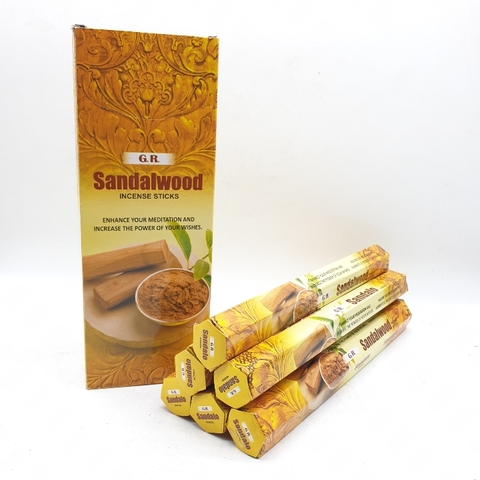 Nhang Ấn Độ Sandalwood (Gỗ Đàn Hương)_23cm_Hộp 6 Ống