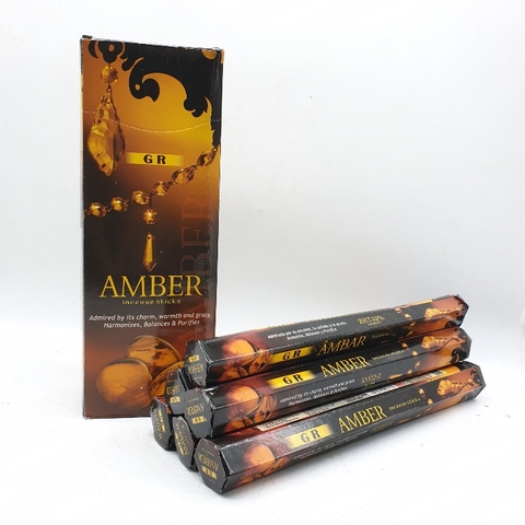 Nhang Ấn Độ Amber (Hổ Phách)_23cm_Hộp 6 Ống