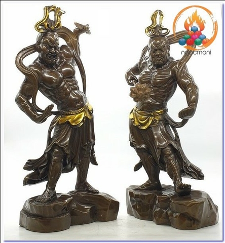 Tượng Hộ Pháp Kim Cang Lực Sĩ_Chất liệu Đồng Nâu Dạ Cổ_Cao 40cm