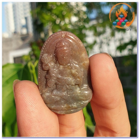 Mặt Phật Bổn Mệnh Đại Thế Chí Bồ Tát_Đá Màu Đỏ_49x31mm