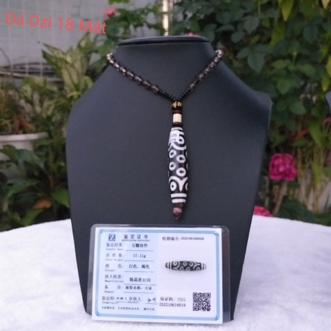 Đá Dzi Tây Tạng 18 Mắt Đen Cổ_57x14cm