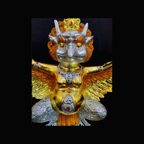 Tượng Hộ Pháp Kim Sí Điểu_Chất liệu Đồng Dát Vàng_Cao 20cm