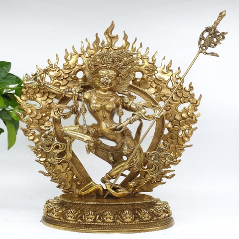 Tượng Sư Diện Phật Mẫu_Chất liệu Đồng_Cao 36cm