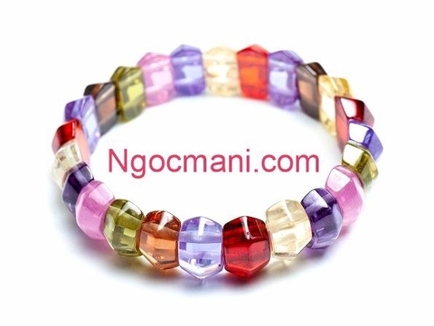 Chuỗi Đá Topaz Vuông Bản Dẹp Đeo Tay_14ly