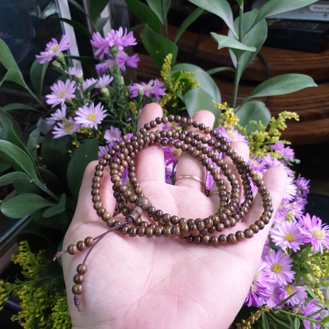 Chuỗi Gỗ Trầm Tóc_4 Ly_216 Hạt