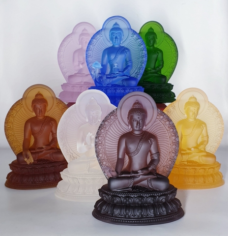 Tượng Phật Bảy Vị Dược Sư_Chất liệu Đá Lưu Ly