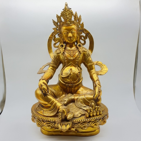 Tượng Hoàng Thần Tài Dzambala_Chất liệu Đồng Trơn_Cao 30cm