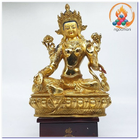 Tượng Tara Lục Độ Mẫu Bồ Tát_Chất liệu Đồng Vẽ_Cao 30cm