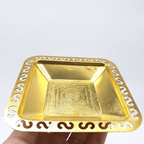 Đĩa Cúng Khói Vuông Vàng_10x10cm