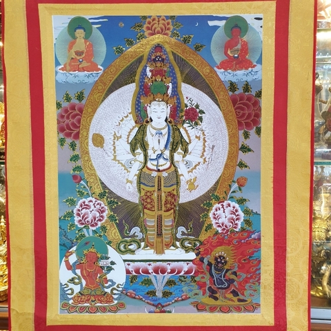 Tranh Thangka Quan Âm Thập Nhất Diện Bồ Tát_120x80cm