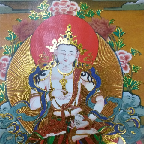 Tranh ThangKa Kim Cang Tát Đỏa Bồ Tát_35x20cm