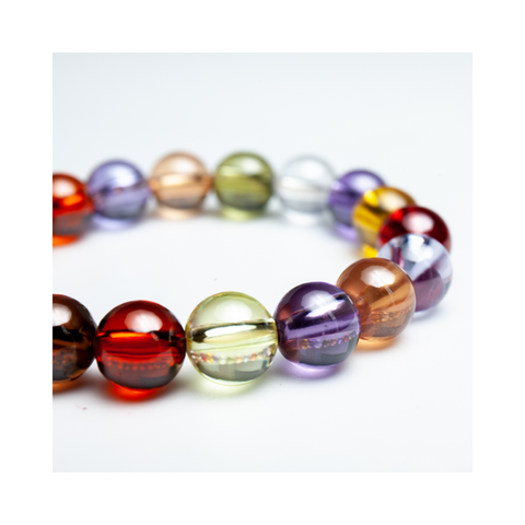 Chuỗi Đá Topaz Ngũ Sắc Tròn Đeo Tay_14ly