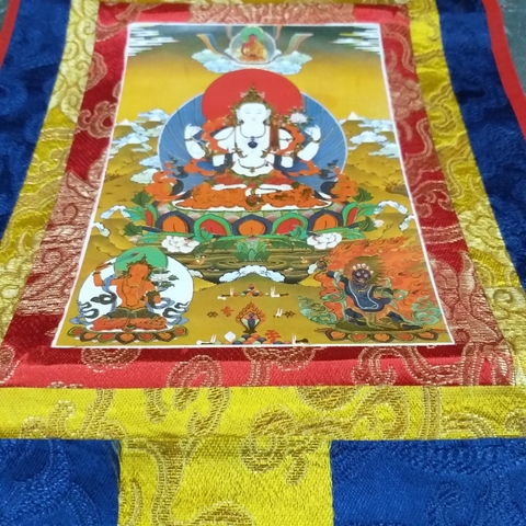 Tranh ThangKa Quan Âm Tứ Thủ Bồ Tát_ 35x20cm