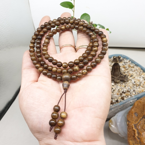 Chuỗi Gỗ Trầm Tóc_6 ly_108 Hạt