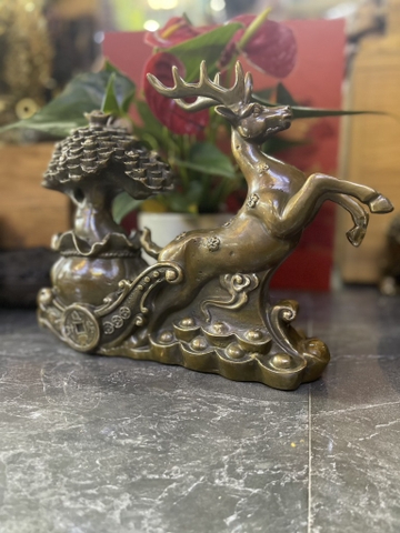 Tượng Phong Thuỷ Hưu Lộc Kéo Cây Tiền 23x30cm