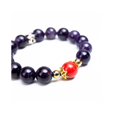 Chuỗi Đá Thạch Anh Tím, Phụ Kiện Đeo Tay_8 ly