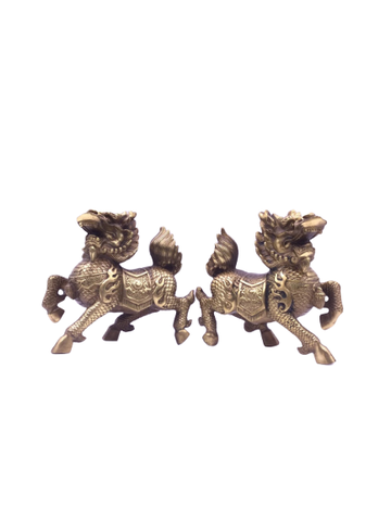 Long Mã Chiêu Tài Lửa Đồng Vàng_12cm_Tượng Phong Thủy