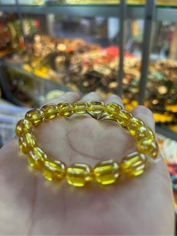 Chuỗi ToPaz Bầu Khúc Vàng Nhỏ 10x12ly