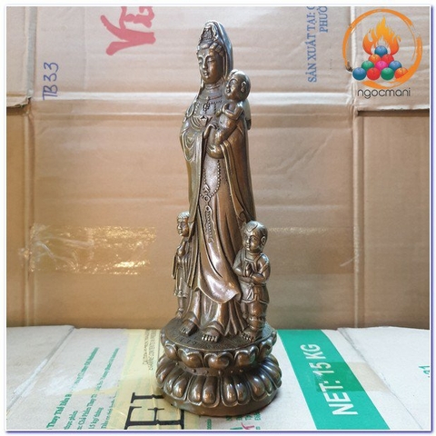 Tượng Phật Bồ Tát Quan Âm Đồng Tử_40x15cm