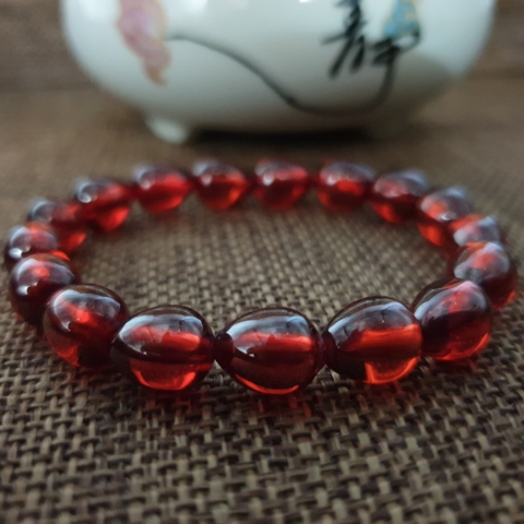 Chuỗi Đá Topaz Giọt Nước Đỏ Đeo Tay_10ly