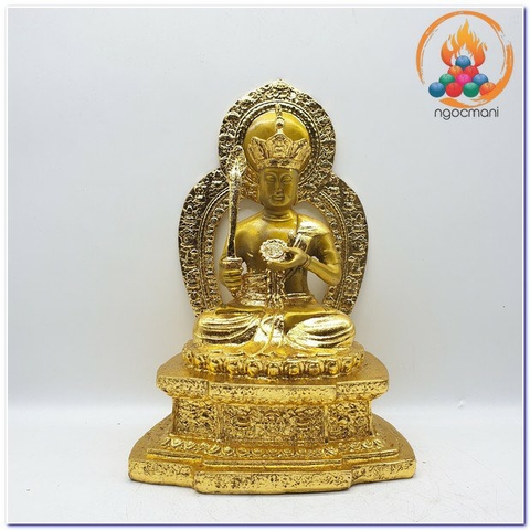 Tượng Hư Không Tạng Bồ Tát_Chất liệu Đồng Trơn_Cao 28cm