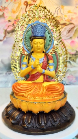 Tượng Phật Tỳ Lô Giá Na_Chất liệu Đồng Vẽ_Cao 40cm