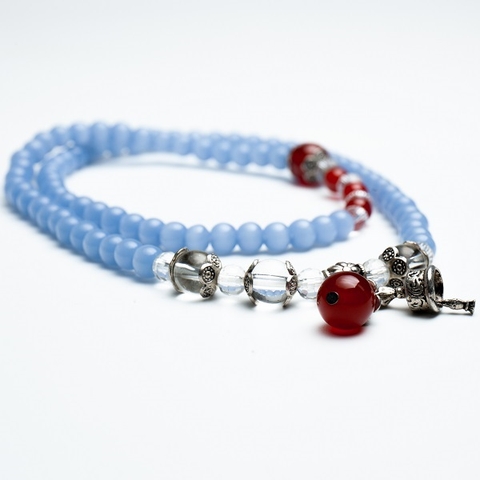 Chuỗi Đá Mã Não Kiểu Koren Xanh Nhạt_6 Ly_108 Hạt