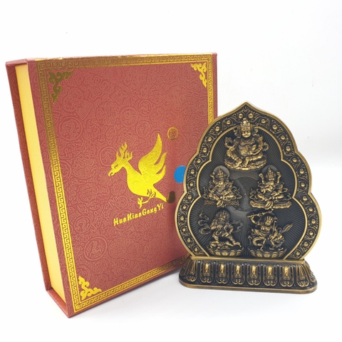 Cúng Dường Nước Ngũ Lộ Thần Tài_Chất liệu Đồng Nâu Dạ Cổ_13cm