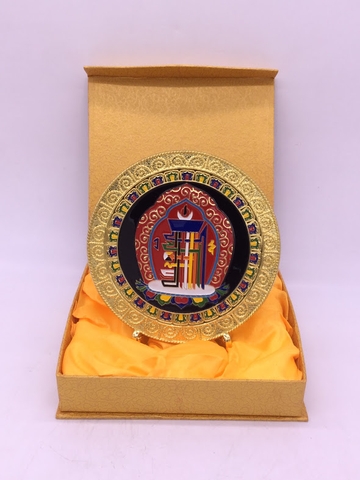 Kim Cang Thừa Luân (Kalachakra) Nguyên Khối,Đế Rời_15x15cm